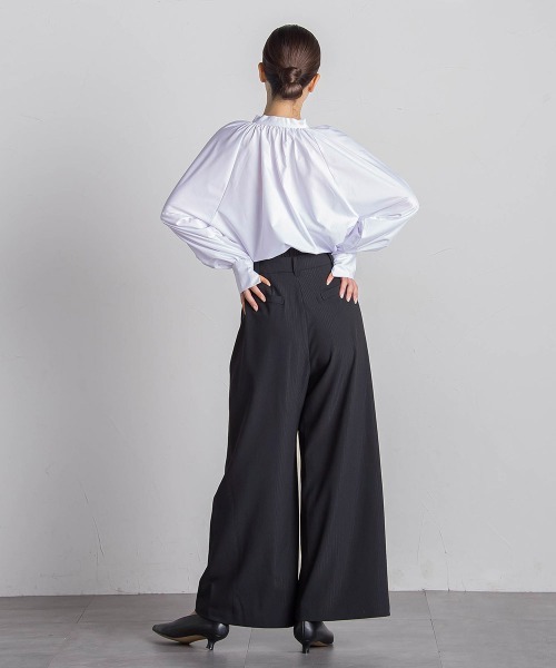 VICKY（ビッキー）の「【セットアップ対応】ストライプワイドパンツ≪手洗い可能≫（スラックス・レディース・ブラック系その他/グレー系その他・M）」の12枚目の写真