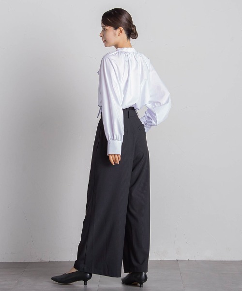 VICKY（ビッキー）の「【セットアップ対応】ストライプワイドパンツ≪手洗い可能≫（スラックス・レディース・ブラック系その他/グレー系その他・M）」の13枚目の写真