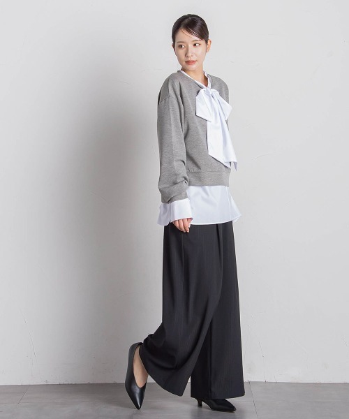 VICKY（ビッキー）の「【セットアップ対応】ストライプワイドパンツ≪手洗い可能≫（スラックス・レディース・ブラック系その他/グレー系その他・M）」の15枚目の写真