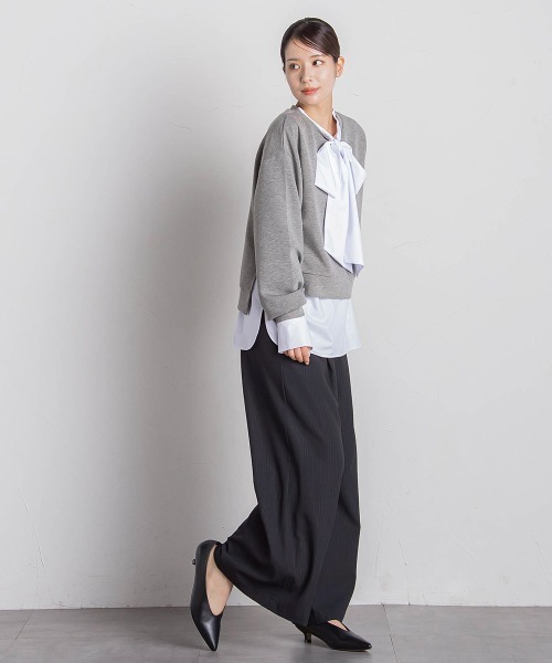 VICKY（ビッキー）の「【セットアップ対応】ストライプワイドパンツ≪手洗い可能≫（スラックス・レディース・ブラック系その他/グレー系その他・M）」の17枚目の写真