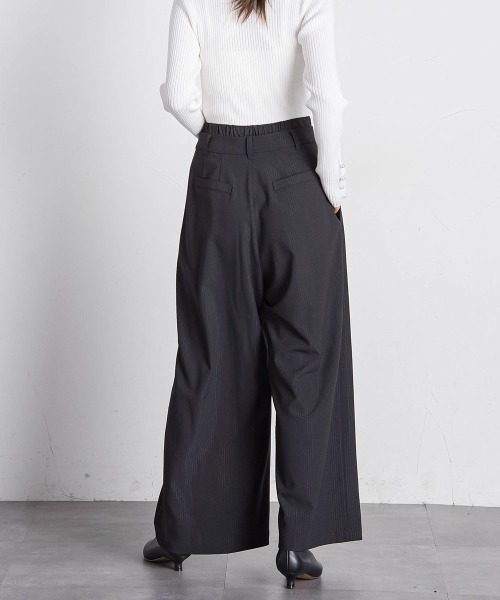 VICKY（ビッキー）の「【セットアップ対応】ストライプワイドパンツ≪手洗い可能≫（スラックス・レディース・ブラック系その他/グレー系その他・M）」の6枚目の写真