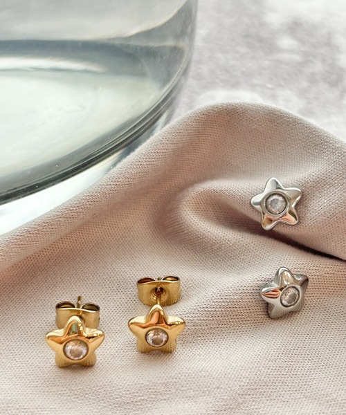 ヴィンテージボタン　渦巻きピアスゴールド w/Ball Pierce - Gold Plated（ウィズボールピアス - ゴールド