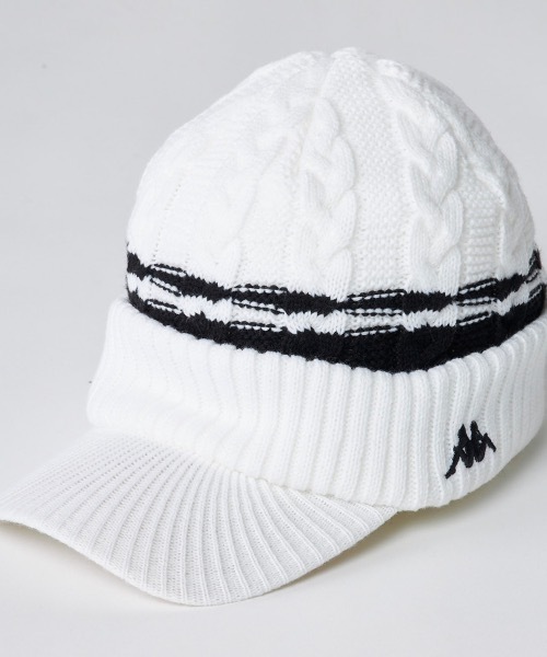 Kappa(カッパ)の「【Kappa / カッパ】レディースニットキャップ ビーニー ゴルフ(ニットキャップ/ビーニー・レディース・ホワイト/ブラック・FREE)」の2枚目の写真