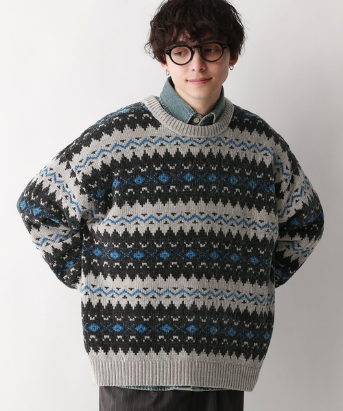 マディソンブルー　ノルディックセーター RAGEBLUE（レイジブルー）の「ノルディック柄/クルーネックモール
