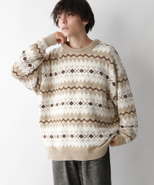 RAGEBLUE（レイジブルー）の「ノルディック柄/クルーネックモール