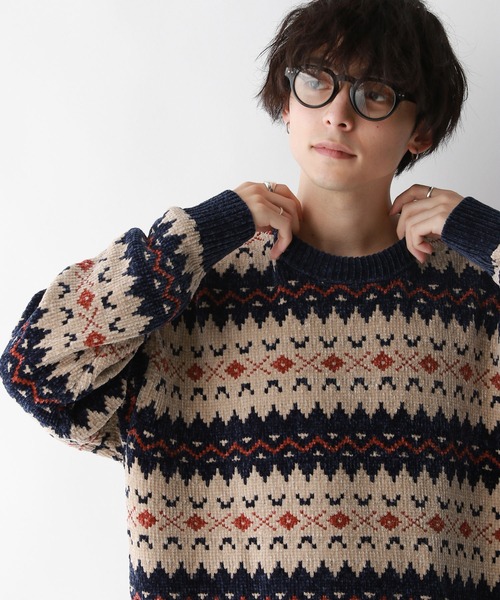 RAGEBLUE（レイジブルー）の「ノルディック柄/クルーネックモールニット（ニット/セーター・メンズ・ホワイト系その他/ベージュ系その他/グレー系その他・LARGE/MEDIUM）」の13枚目の写真