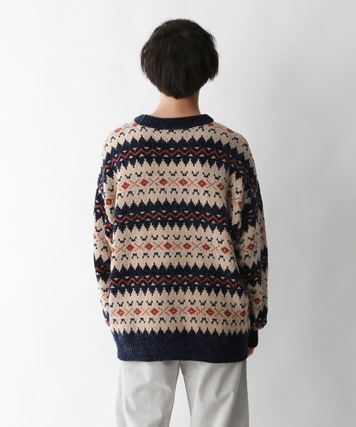 RAGEBLUE（レイジブルー）の「ノルディック柄/クルーネックモールニット（ニット/セーター・メンズ・ホワイト系その他/ベージュ系その他/グレー系その他・LARGE/MEDIUM）」の16枚目の写真