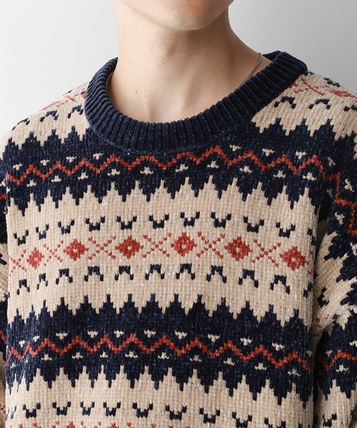 RAGEBLUE（レイジブルー）の「ノルディック柄/クルーネックモール