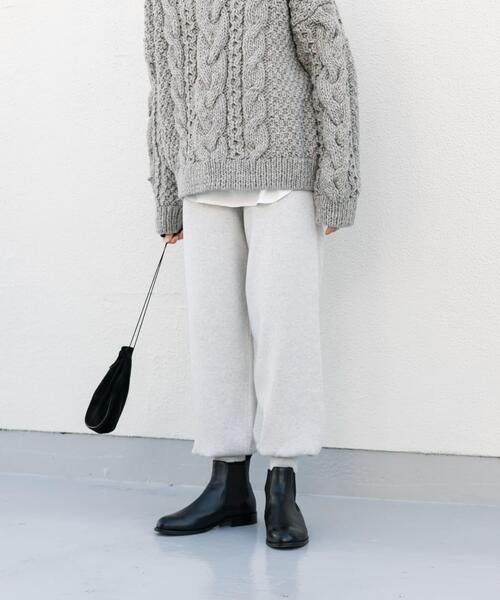 かぐれ（カグレ）の「コットンカシミヤスムースニットパンツ（ニット/セーター・レディース・グレー/オートミール・FREE）」の3枚目の写真