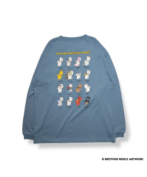 BROTHER MERLE（ブラザー マール）の「RIVER SIDE CULTURE/Brother Merle(ブラザーマール) TOILET ロンT (M4)（Tシャツ/カットソー・メンズ・サックスブルー/チャコールグレー・MEDIUM/LARGE/X-LARGE）」の5枚目の写真