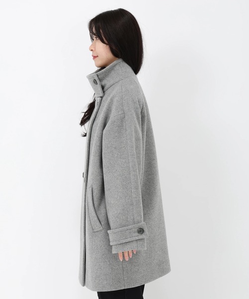 STRAWBERRY-FIELDS（ストロベリーフィールズ）の「ｽﾀﾝﾄﾞｶﾗｰﾐﾃﾞｨｺｰﾄ（ステンカラーコート・レディース・モカ/トップグレー・2）」の11枚目の写真