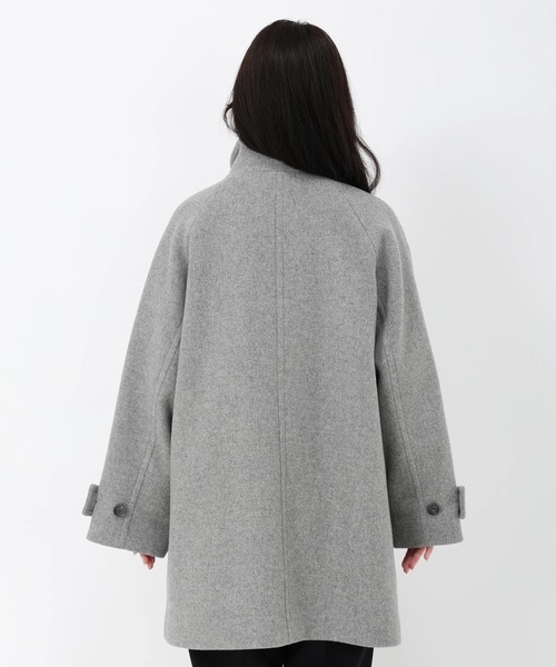 STRAWBERRY-FIELDS（ストロベリーフィールズ）の「ｽﾀﾝﾄﾞｶﾗｰﾐﾃﾞｨｺｰﾄ（ステンカラーコート・レディース・モカ/トップグレー・2）」の10枚目の写真