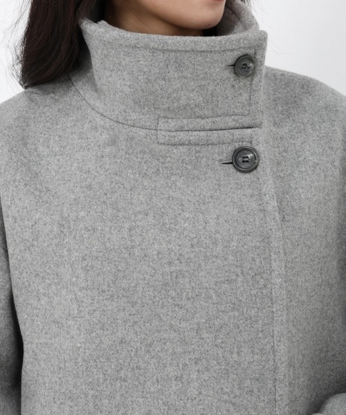 STRAWBERRY-FIELDS（ストロベリーフィールズ）の「ｽﾀﾝﾄﾞｶﾗｰﾐﾃﾞｨｺｰﾄ（ステンカラーコート・レディース・モカ/トップグレー・2）」の9枚目の写真