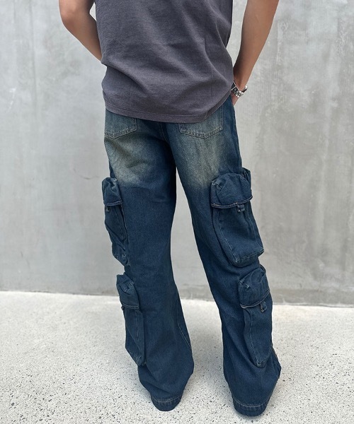 STYLISE（スタイライズ）の「【STYLISE / スタイライズ】ユーティリティ デニム カーゴパンツ（デニムパンツ・メンズ・ブラック系その他/ブルー系その他・M/S/L）」の4枚目の写真