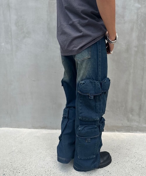 STYLISE（スタイライズ）の「【STYLISE / スタイライズ】ユーティリティ デニム カーゴパンツ（デニムパンツ・メンズ・ブラック系その他/ブルー系その他・M/S/L）」の5枚目の写真