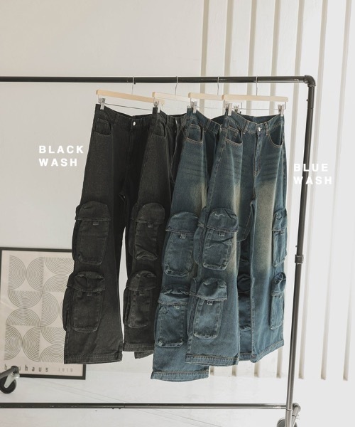 STYLISE（スタイライズ）の「【STYLISE / スタイライズ】ユーティリティ デニム カーゴパンツ（デニムパンツ・メンズ・ブラック系その他/ブルー系その他・M/S/L）」の16枚目の写真