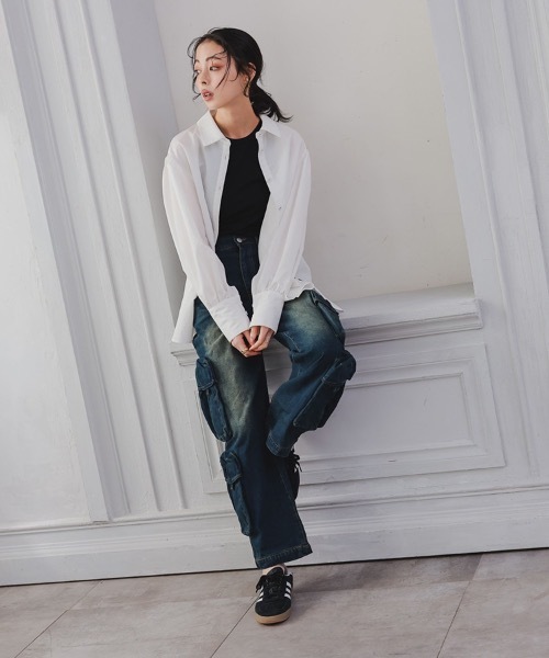 STYLISE（スタイライズ）の「【STYLISE / スタイライズ】ユーティリティ デニム カーゴパンツ（デニムパンツ・メンズ・ブラック系その他/ブルー系その他・M/S/L）」の21枚目の写真