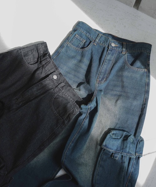 STYLISE（スタイライズ）の「【STYLISE / スタイライズ】ユーティリティ デニム カーゴパンツ（デニムパンツ・メンズ・ブラック系その他/ブルー系その他・M/S/L）」の17枚目の写真