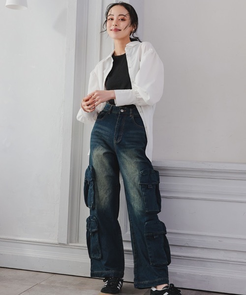 STYLISE（スタイライズ）の「【STYLISE / スタイライズ】ユーティリティ デニム カーゴパンツ（デニムパンツ・メンズ・ブラック系その他/ブルー系その他・M/S/L）」の19枚目の写真