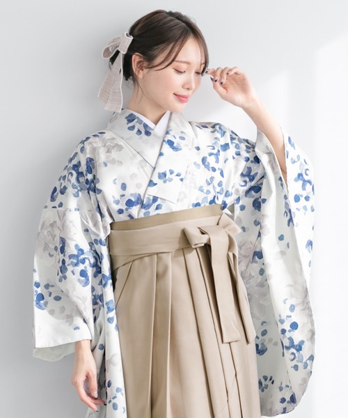 floroレディース袴4点セット （着物・襦袢・下帯・袴）（着物 
