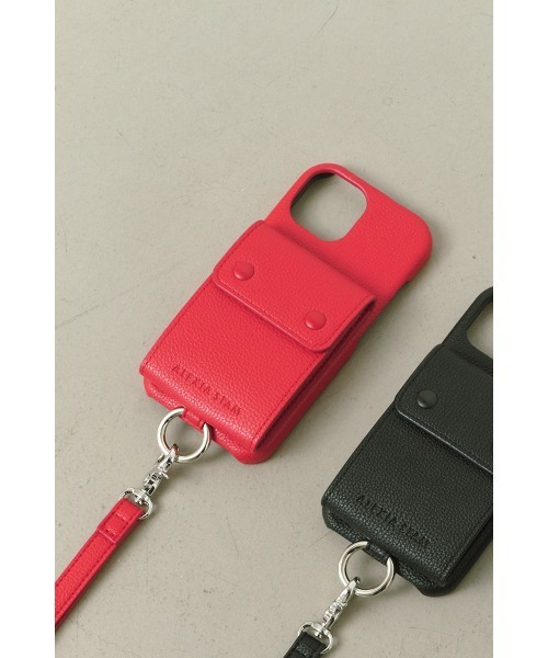ALEXIA STAM(アリシアスタン)の「Eco Leather iPhone case With Hand Strap /ハンドストラップ付きiPhoneケース(スマホケース/カバー・レディース・ブラック/ネイビー/レッド・E/D/C/B/A)」の3枚目の写真