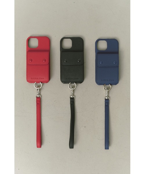 ALEXIA STAM(アリシアスタン)の「Eco Leather iPhone case With Hand Strap /ハンドストラップ付きiPhoneケース(スマホケース/カバー・レディース・ブラック/ネイビー/レッド・E/D/C/B/A)」の4枚目の写真
