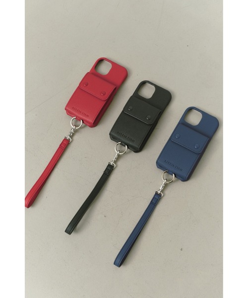 ALEXIA STAM(アリシアスタン)の「Eco Leather iPhone case With Hand Strap /ハンドストラップ付きiPhoneケース(スマホケース/カバー・レディース・ブラック/ネイビー/レッド・E/D/C/B/A)」の5枚目の写真