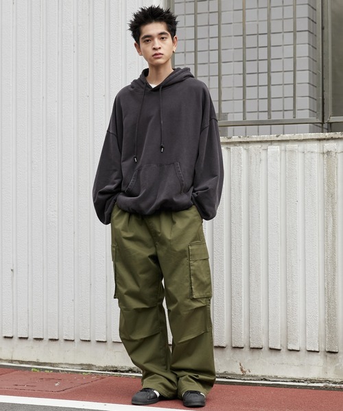 WEGO（ウィゴー）の「WEGO/イージーワイドカーゴパンツ（カーゴパンツ・メンズ・ホワイト/ブラック/カーキ・LARGE/MEDIUM/SMALL）」の6枚目の写真