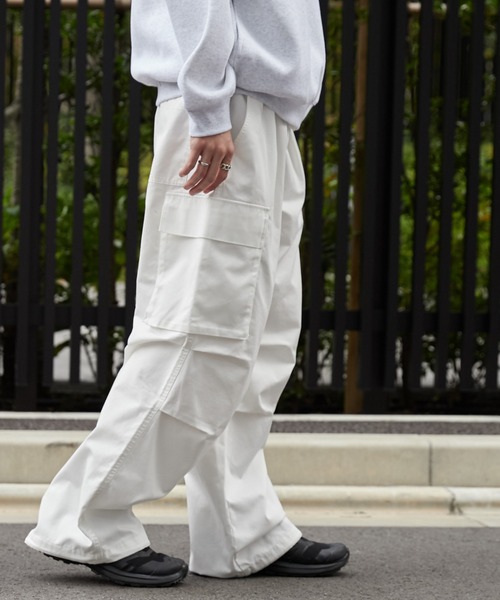 WEGO（ウィゴー）の「WEGO/イージーワイドカーゴパンツ（カーゴパンツ・メンズ・ホワイト/ブラック/カーキ・LARGE/MEDIUM/SMALL）」の12枚目の写真