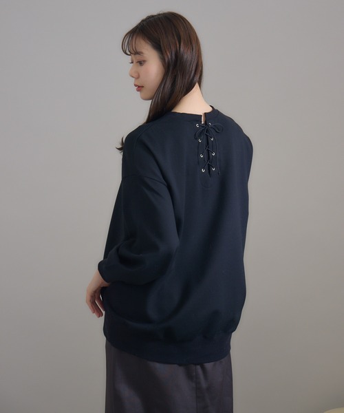 KATHARINE ROSS（キャサリンロス）の「【KATHARINE ROSS】日本製 バックレースアッププルオーバー（Tシャツ/カットソー・レディース・ブラック/アイボリー・MEDIUM）」の11枚目の写真