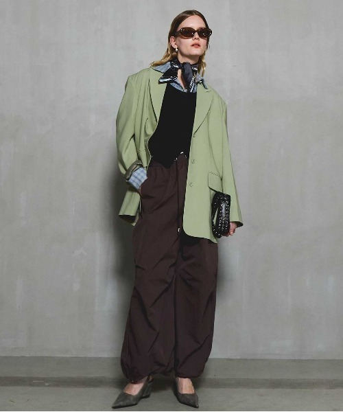 MAISON SPECIAL（メゾンスペシャル）の「Single Button Oversized Jacket/シングルボタンオーバージャケット■セットアップ対応■（テーラードジャケット・レディース・グレイッシュベージュ/ミント/ブラウン・FREE）」の22枚目の写真