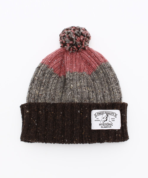 HYSTERIC GLAMOUR（ヒステリックグラマー）の「ROBERT MACKIE×HYSTERIC/ネップヤーンリブキャップ（ニットキャップ/ビーニー・メンズ・マルチ/ピンク/ブルー・FREE）」の2枚目の写真