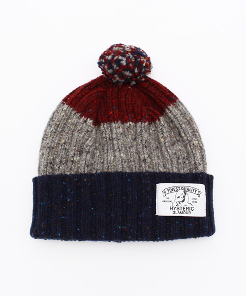 HYSTERIC GLAMOUR（ヒステリックグラマー）の「ROBERT MACKIE×HYSTERIC/ネップヤーンリブキャップ（ニットキャップ/ビーニー・メンズ・マルチ/ピンク/ブルー・FREE）」の3枚目の写真