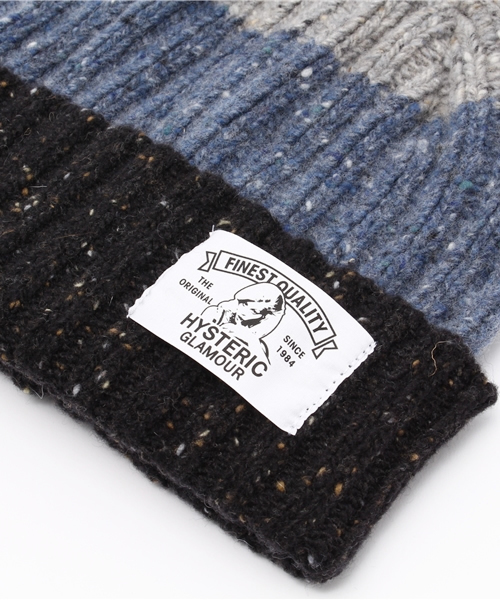 HYSTERIC GLAMOUR（ヒステリックグラマー）の「ROBERT MACKIE×HYSTERIC/ネップヤーンリブキャップ（ニットキャップ/ビーニー・メンズ・マルチ/ピンク/ブルー・FREE）」の4枚目の写真