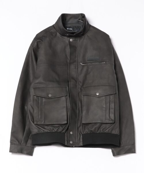 Subciety(サブサエティ）　黒　レザージャケット SUBCIETY サブサエティ FAUX LEATHER PADDED JKT