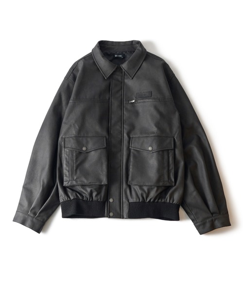 セール】Faded faux leather blouson（ブルゾン）｜Subciety