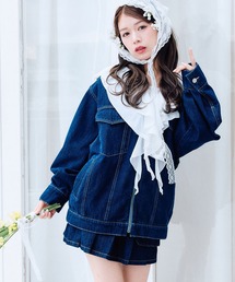 OLIVE des OLIVE | ラッフルカラーデニムジャケット(デニムジャケット)