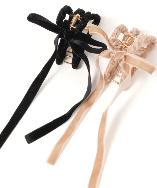 LOWRYS FARM（ローリーズファーム）の「ベロアリボンバンス　 283653（バレッタ/ヘアクリップ・レディース・ベージュ/ブラック/ブラウン系その他・FREE）」の9枚目の写真