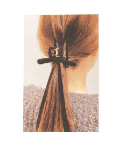 LOWRYS FARM（ローリーズファーム）の「ベロアリボンバンス　 283653（バレッタ/ヘアクリップ・レディース・ベージュ/ブラック/ブラウン系その他・FREE）」の10枚目の写真