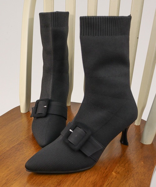 【セール】ベルトデザインソックス ストレッチブーツ（ブーツ）｜LibertyDoll（リバティードール）