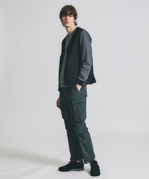 5351 POUR LES HOMMES（ゴーサンゴーイチプールオム）の「【セットアップ対応】コンビネーション デニム ノーカラー ジャケット（ブルゾン・メンズ・インディゴブルー/ブラック・44/46/48/50）」の10枚目の写真