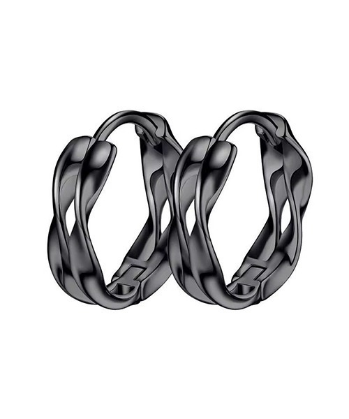 EK219/ダブルツイストフープリングピアス/両耳用(NEZ)（ピアス（両耳用