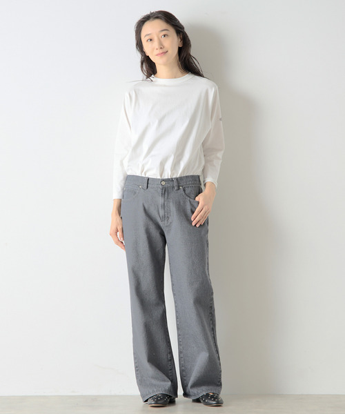 LOGEMENT DE CLAIRE(ロジュモンドクレール)の「《定番》クルーネックラウンドヘムプル(Tシャツ/カットソー・レディース・ブラック/グレイッシュベージュ/ホワイト×ブラック/オフホワイト・FREE)」の10枚目の写真