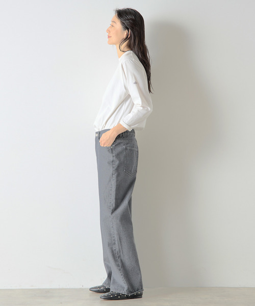 LOGEMENT DE CLAIRE(ロジュモンドクレール)の「《定番》クルーネックラウンドヘムプル(Tシャツ/カットソー・レディース・ブラック/グレイッシュベージュ/ホワイト×ブラック/オフホワイト・FREE)」の11枚目の写真