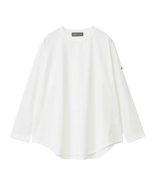 LOGEMENT DE CLAIRE(ロジュモンドクレール)の「《定番》クルーネックラウンドヘムプル(Tシャツ/カットソー・レディース・ブラック/グレイッシュベージュ/ホワイト×ブラック/オフホワイト・FREE)」の13枚目の写真