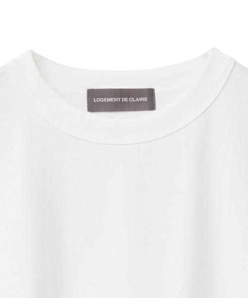 LOGEMENT DE CLAIRE(ロジュモンドクレール)の「《定番》クルーネックラウンドヘムプル(Tシャツ/カットソー・レディース・ブラック/グレイッシュベージュ/ホワイト×ブラック/オフホワイト・FREE)」の15枚目の写真