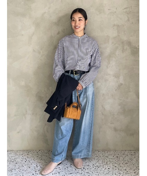 Mila Owen（ミラオーウェン）の「デタッチャブルラッフルブラウス【手洗い可能】（シャツ/ブラウス・レディース・ブルー/ネイビー/ホワイト・0/1）」の8枚目の写真