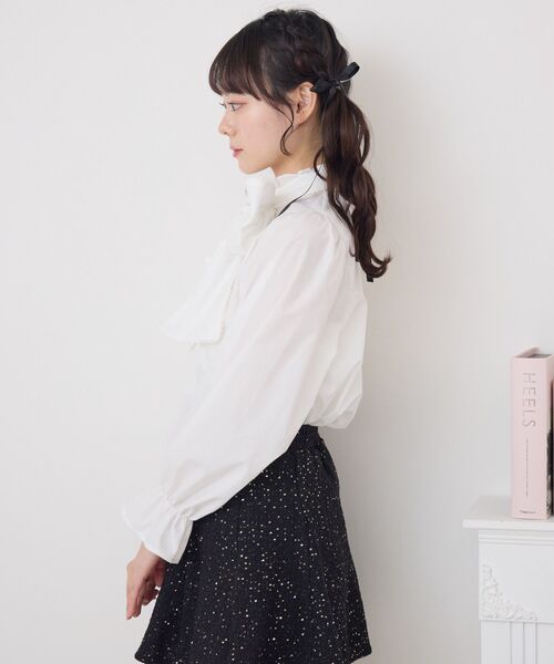 ems excite(エムズエキサイト)の「ピコレースボウタイBL(シャツ/ブラウス・レディース・ブルー/ホワイト/ライトグレー・FREE)」の7枚目の写真