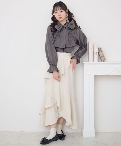 ems excite(エムズエキサイト)の「ピコレースボウタイBL(シャツ/ブラウス・レディース・ブルー/ホワイト/ライトグレー・FREE)」の9枚目の写真