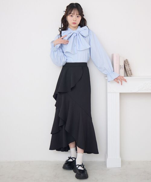 ems excite(エムズエキサイト)の「ピコレースボウタイBL(シャツ/ブラウス・レディース・ブルー/ホワイト/ライトグレー・FREE)」の16枚目の写真